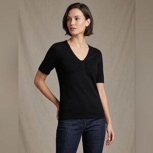 5 For $25✨Laura Women Size Medium Black Blouse Cinched Sparkle Front T-Shirt Top